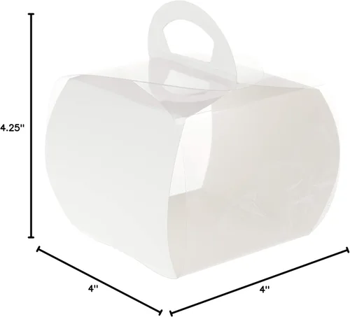 Miniatura 18 de Restaurantware - Cajas individuales para cupcakes de 4 x 4.25 pulgadas, 100 cajas de exhibición desechables para cupcakes - Con asa, acento de loto