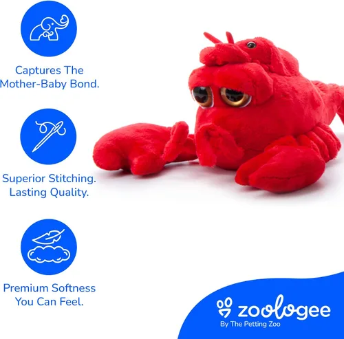 Miniatura 6 de The Petting Zoo Peluche de langosta para mamá y bebé, regalos para niños, animales del océano Pocketz, juguete de peluche de langosta de 15 pulgadas