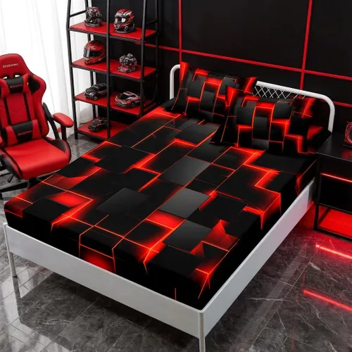 Miniatura 36 de HOSIMA Juego de ropa de cama, sábanas de microfibra de bolsillo profundo tamaño Queen de 61"×81" con 2 fundas de almohada, ropa de cama