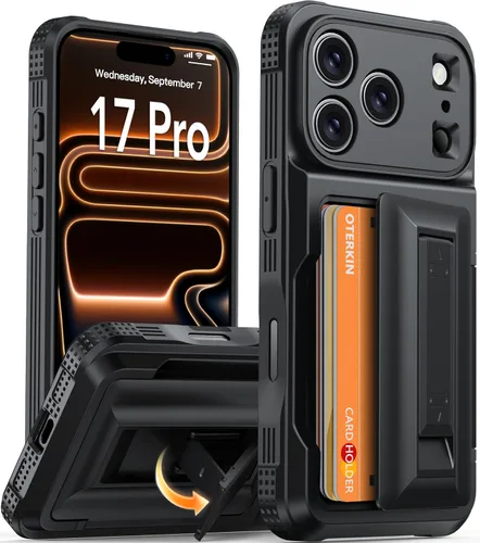 Miniatura 24 de Oterkin Funda tipo cartera para iPhone 17 Pro Max [4-5 tarjeteros] [soporte de soporte] [protección completa de la cámara] [bloqueo RFID] iPhone 17
