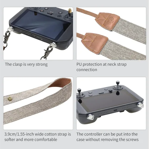 Miniatura 4 de Hanatora Correa de cuello con tornillos para DJI RC, RC Pro, controlador inteligente, Marrón