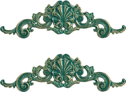 Miniatura 9 de Sungmor Apliques de muebles de esquina grandes de 11.8 pulgadas, marco de hierro fundido vintage para pared, puerta, armario, armario, tocador