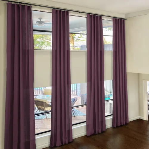 Miniatura 9 de ChadMade Cortinas de lino de 216 pulgadas de largo, 2 paneles de 52 pulgadas de ancho x 216 pulgadas de largo, color gris carbón, bolsillo para # 16