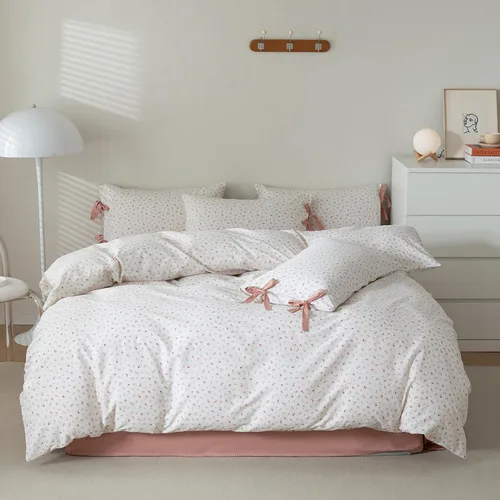 Miniatura 19 de Polka Dot Twin XL Duvet Cover Pink Zipper Twin XL Comforter Cover Cotton Double Gauze Cute Soft Duvet Cover Set with 2 Pillowcases Boho Girls