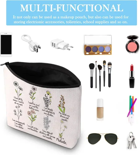 Miniatura 3 de GJTIM Bolsa de maquillaje de enfermera con cremallera Doula para partera y parto