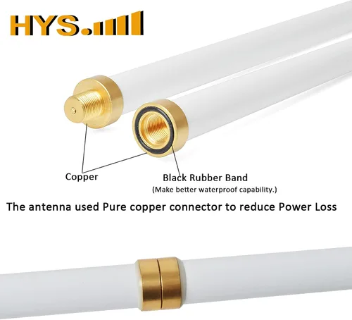 Miniatura 5 de HYS Antena de estación base de fibra de vidrio presintonizada para VHF/UHF 144/430MHz - 4.5dBi VHF y 7.2dBi UHF, conector SO239, 5.7 pies de largo