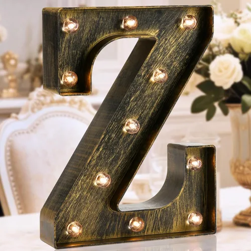 Miniatura 8 de Oycbuzo - Cartel de letras con luces LED doradas y negras, estilo industrial y clásico, para decoración de cafeterías, bodas, fiestas de cumpleaños