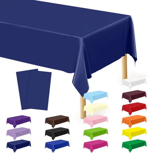 Miniatura 14 de Suministros de regreso a clases, 2 manteles de 108 x 54 pulgadas, manteles desechables coloridos para el primer día de escuela, rectangular