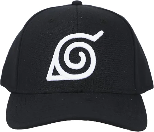Miniatura 2 de Naruto - Gorra negra con diseño de dibujos animados bordados, ajuste elástico, color negro
