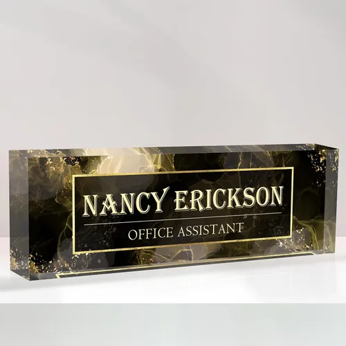 Miniatura 26 de Placa de nombre de escritorio personalizada, placas de identificación acrílicas personalizadas para escritorio, accesorio de oficina para mujeres