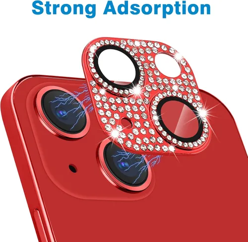 Miniatura 148 de Protector de lente de cámara diseñado para iPhone 12 Pro Max, con diamantes de imitación 3D con diamantes de imitación 9H, vidrio templado, Rosado