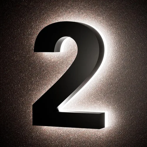 Miniatura 12 de Números de casa retroiluminados de 5 pulgadas para exteriores, acero inoxidable, número de dirección de casa iluminado con LED, letreros