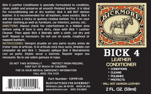 Miniatura 8 de Bick 4 Acondicionador de Cuero y Limpiador de Cuero 2 oz - No Oscurecerá el Cuero - Seguro para Ropa de Cuero, Muebles, Chaquetas, Zapatos
