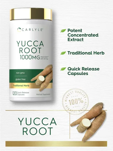 Miniatura 4 de Carlyle Extracto de raíz de yuca 120 cápsulas Suplemento de hierbas Sin OMG y sin gluten