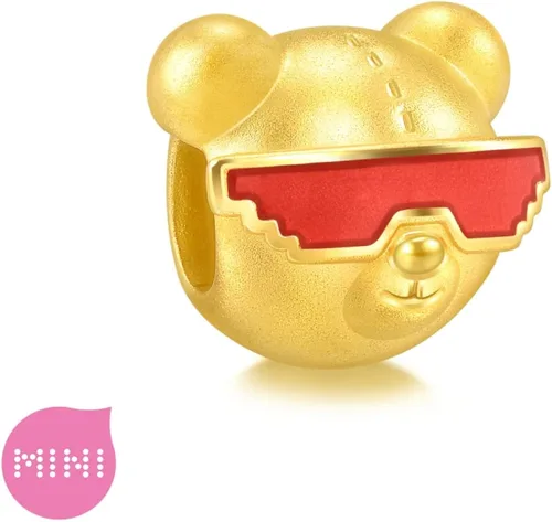 Miniatura 5 de CHOW SANG SANG 999 - Pulsera de oro macizo de 24 quilates con dije de oso para mujer, 93883C, Metal, no conocido