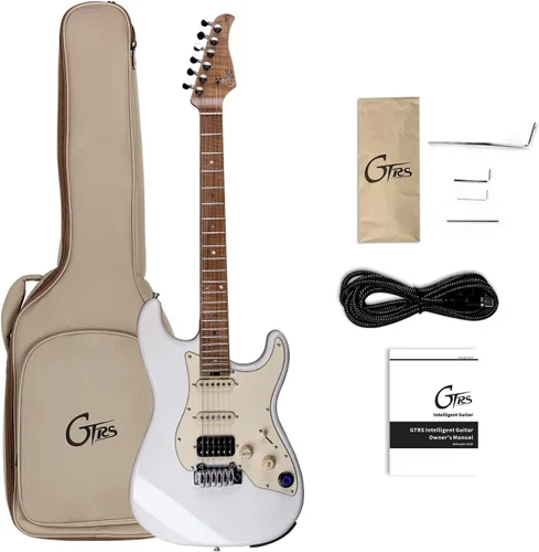 Miniatura 13 de GTRS P800 - Guitarra eléctrica inteligente de práctica con APP, 16 simulaciones de guitarra, efectos y 12 horas de vida de batería, looper de 80