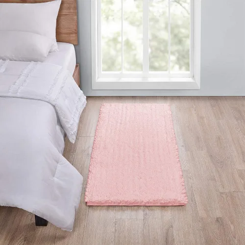 Miniatura 326 de Walensee Alfombra de baño antideslizante (24x17 pulgadas, rosa polvoriento) absorbente de agua, súper suave, lanuda de felpilla, lavable a máquina