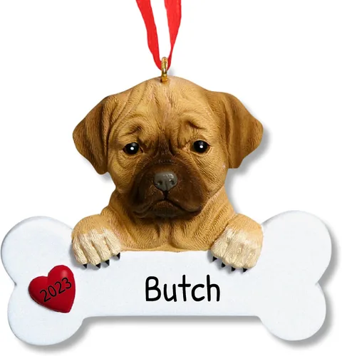 Miniatura 27 de Adornos de Navidad personalizados para perros 2024 – Adornos navideños de hueso de perro Husky para amantes de los perros, adorno de primera Navidad