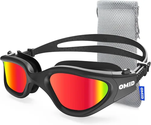 Miniatura 28 de OMID - Gafas de natación polarizadas P2, gafas antivaho para natación para hombres y mujeres adultas Marco A7-allblack Lente Plata
