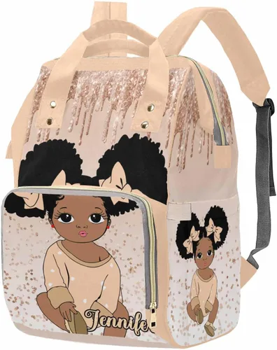 Miniatura 18 de M YESCUSTOM Bolsa de pañales personalizada con nombre para mamá, mujer, esposa, mochila personalizada, 0625-12, Mochilas Daypack