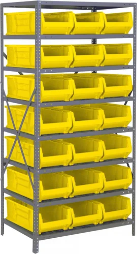 Miniatura 413 de Quantum QSBU-245BK Heavy Duty Shelving Unit with (7) Shelves and (24) QUS245 Black Bins for Garage Warehouse Storage Distribution 400 lb Load