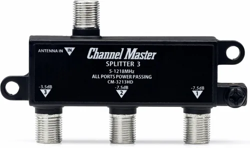 Miniatura 7 de Channel Master Splitter 4 El divisor de 4 vías distribuye la señal de antena digital HDTV a 4 televisores, una entrada y cuatro salidas, paso