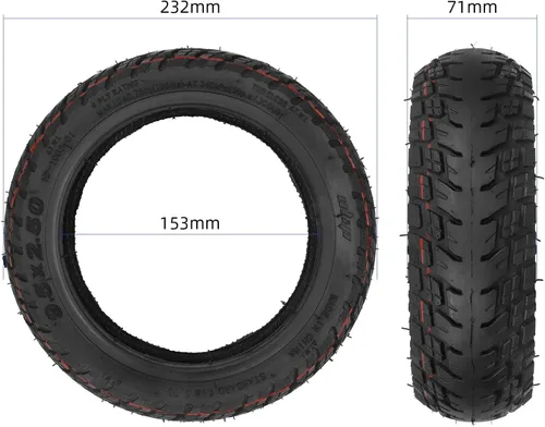 Miniatura 2 de MIMIRACLE Neumático todoterreno sin cámara de 9.5 x 2.50 para scooters eléctricos Niu KQI3, duradero, antideslizante, fácil de instalar