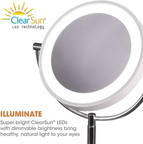 Miniatura 2 de Ottlite Espejo de maquillaje LED de carga inalámbrica - Luz de aumento iluminada con puerto USB