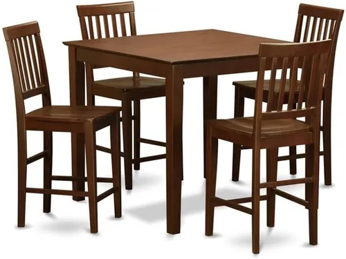 Miniatura 8 de East West Furniture VERN3-WHI-W - Juego de pub de 3 piezas de altura de mostrador para espacios pequeños contiene una mesa de comedor cuadrada y 2