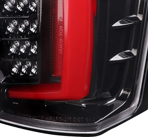 Miniatura 5 de SPEC-D TUNING Luces traseras LED color negro perla con barra de luz LED roja compatible con Toyota Tacoma 2016-2022, conjunto de par izquierdo +