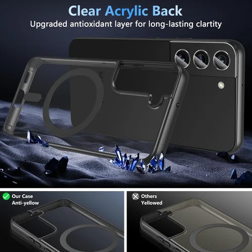 Miniatura 7 de Hensinple Funda Magnética para Samsung Galaxy S22, Funda para Teléfono Galaxy S22 [Compatible con MagSafe], Cubierta Magnética Transparente