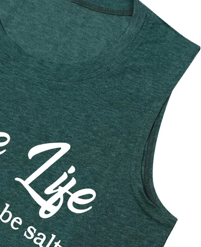Miniatura 5 de Camiseta sin mangas con gráficas para mujer, camiseta sin mangas con estampado de Lake Life, bonito estampado divertido, vacaciones de verano