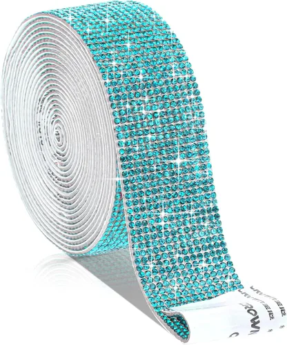 Miniatura 16 de Zonon - Tiras adhesivas con diamantes de imitación para manualidades y decoración de Navidad, automóvil y celular, rollo, cinta con joyas, 2 mm