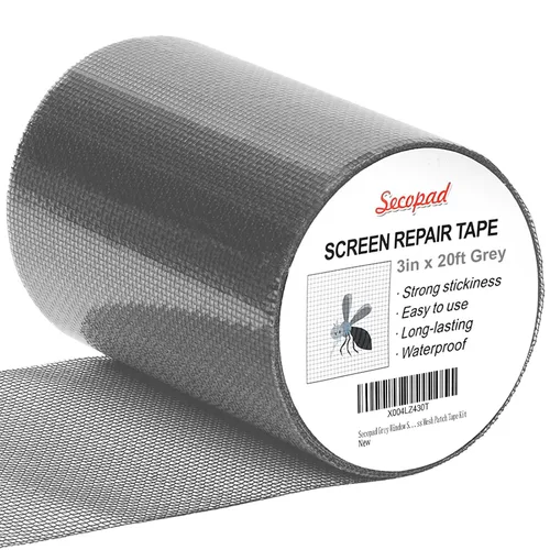 Miniatura 7 de Secopad Cinta de reparación de pantalla de ventana gris, kit de reparación de pantalla de 2 pulgadas x 30 pies (360 pulgadas) para ventanas