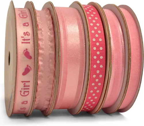 Miniatura 6 de Morex Ribbon Paquete de 6 cintas Sweet Petite de poliéster/nailon, Sweet Baby, 28 yardas