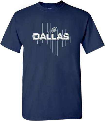 Xtreme Apparrel Camiseta para hombre Team Field Map para aficionados al fútbol Dallas - Camisa azul marino