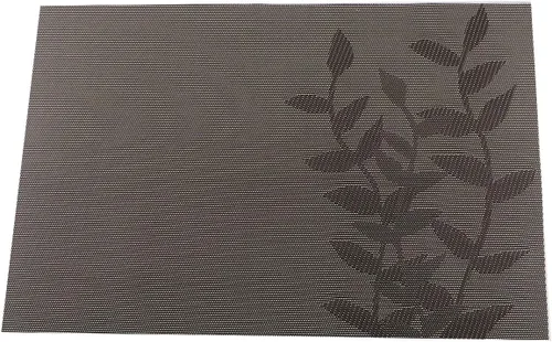 Miniatura 12 de Juego de 6 manteles individuales de vinilo dorado con diseño floral resistente al calor para mesa de comedor, interiores y exteriores, tejido