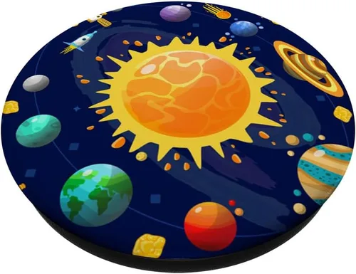 Miniatura 2 de Órbita celestial estética – Astrología Sun With Planets PopSockets PopGrip intercambiable