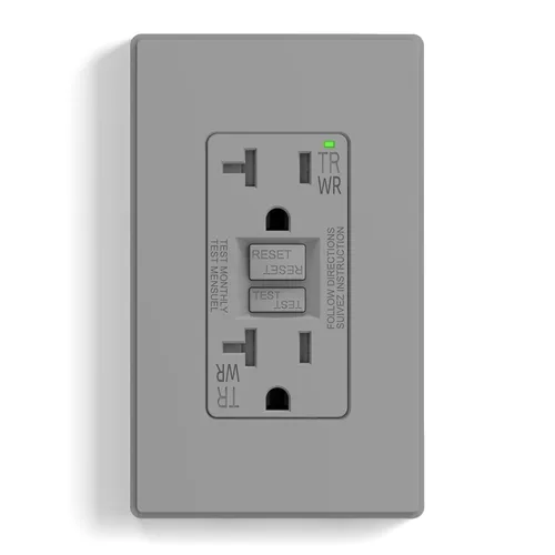 Miniatura 37 de ELEGRP Salida GFCI para Exteriores, Receptáculo GFI Eléctrico de Autoprueba de 15 Amperios con Diseño Más Delgado, Receptáculo GFCI Resistente a
