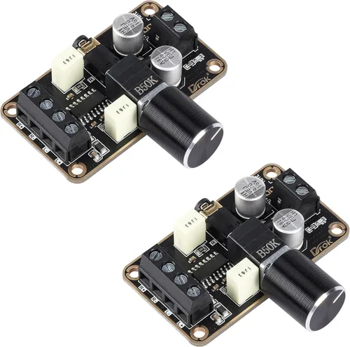 Miniatura 11 de Amplificador de audio de la marca DROK®, súperpequeño, de 3 W + 3 W, CC 5 V, panel de amplificador de potencia digital, doble canal. Amplificadores