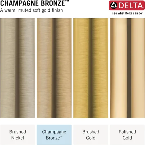 Miniatura 4 de Delta Lumicoat Chrampagne Bronze 55884-CZ-PR - Cabezal de ducha de mano y manguera de montaje en pared dorado cepillado de 7 ajustes con espray