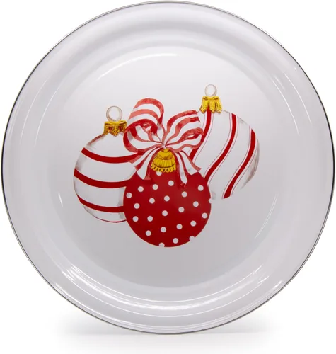 Miniatura 5 de Golden Rabbit Enamelware - Patrón de cangrejo azul - Bandeja redonda de 20 pulgadas para servir