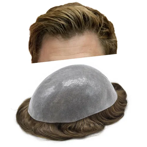 Miniatura 43 de Hair Nature - Tupé para hombres, sistema de repuesto de piezas de cabello humano, unidades de pelo negro con bucle en V de piel fina, 100% cabello