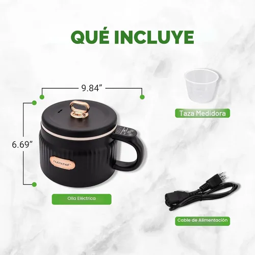 Miniatura 8 de NutriChef Arrocera eléctrica portátil de 1.6 cuartos y máquina de almuerzo Revestimiento de cerámica multifuncional y antiadherente Panel