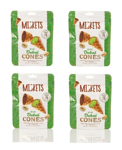 Miniatura 7 de Mini conos de gofre con lácteos, relleno de chocolate oscuro, aperitivo crujiente del tamaño de un bocado, regalo para niños y adultos, 4.23 onzas