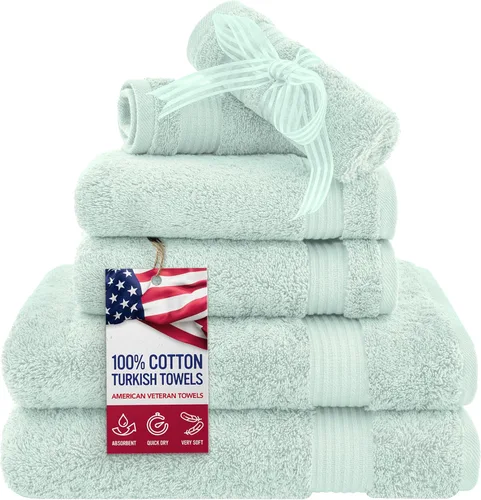 Miniatura 91 de Toalla American Veteran, Juego de Toallas de Mano para Baño de 4, 100% Conjunto de Toallas de Mano Turcas de Algodón, Toallas de Mano Suave