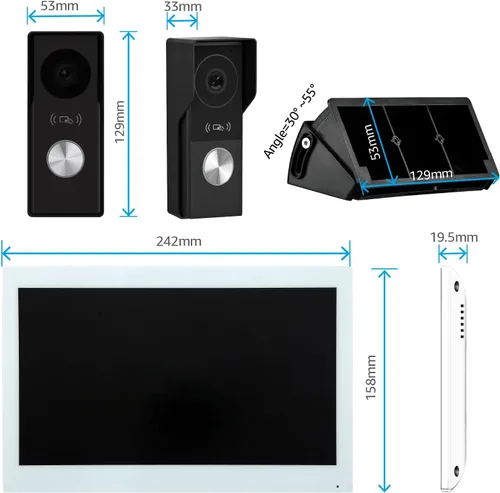 Miniatura 3 de Sistema de intercomunicación de timbre de video inteligente para el hogar con pantalla táctil grande de 10.1 pulgadas, cámara