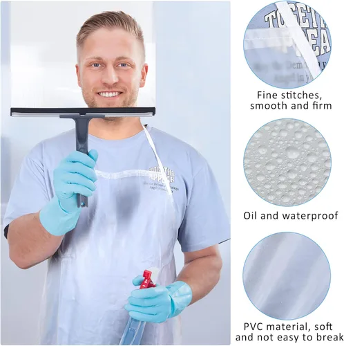 Miniatura 4 de JaGely Plastic Apron Waterproof, Unisex 43 x 27 Inch Heavy Duty PVC Apron for Dishwashing, Halloween, Kitchen
