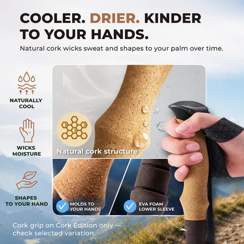 Miniatura 3 de Trekology Trek-Z - Bastones de senderismo y trekking plegables - Soporte de equilibrio para personas mayores, mujeres y hombres, 2 unidades por set