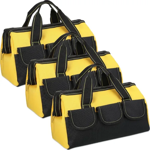 Miniatura 19 de Sanwuta - Paquete de 3 bolsas para herramientas, alta resistencia, fondo rígido impermeable, boca ancha, para electricista, carpintero, mecánico, 13